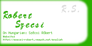 robert szecsi business card