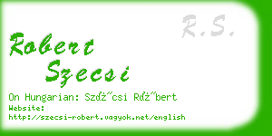 robert szecsi business card